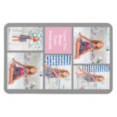 カスタムMothers DayフォトコラージュPink/Green/Gray マグネット (横)