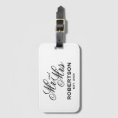 カスタムMr.とMrs.の旅行荷物のカップルのタグ ラゲッジタグ (正面縦)