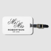 カスタムMr.とMrs.の旅行荷物のカップルのタグ ラゲッジタグ (正面横)
