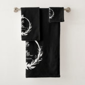カスタムMr. & Mrs. Black & White エレガント Newlyweds バスタオルセット (インサイチュ)