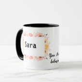 カスタムMug for Sara – シック金ゴールド植物学デザインw マグカップ (正面左)
