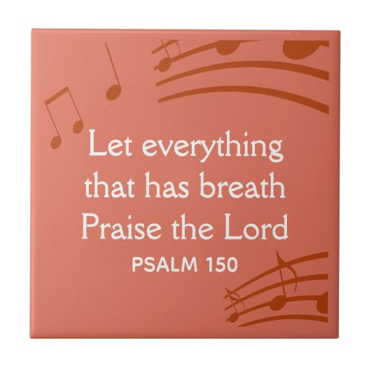 カスタムMUSIC NOTESテラコッタクリスチャン タイル (正面)