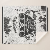 カスタムNAMEスカル・スケートボードスケートショップ シェルパブランケット (正面(横))