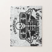 カスタムNAMEスカル・スケートボードスケートショップ ジグソーパズル (縦)