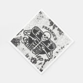 カスタムNAMEスカル・スケートボードスケートショップ スタンダードランチョンナプキン (角)