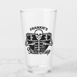 カスタムNAMEスカル・スケートボードスケートショップ タンブラーグラス