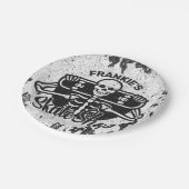 カスタムNAMEスカル・スケートボードスケートショップ ペーパープレート (アングル)