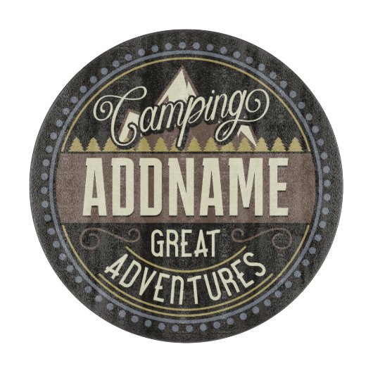 カスタムNAMEファミリーキャンプトリップキャンプ懇親会 カッティングボード (正面)
