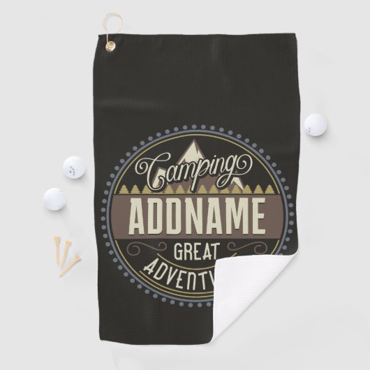 カスタムNAMEファミリーキャンプトリップキャンプ懇親会 ゴルフタオル (インサイチュ)