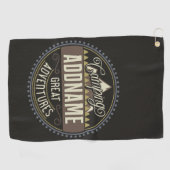 カスタムNAMEファミリーキャンプトリップキャンプ懇親会 ゴルフタオル (横)