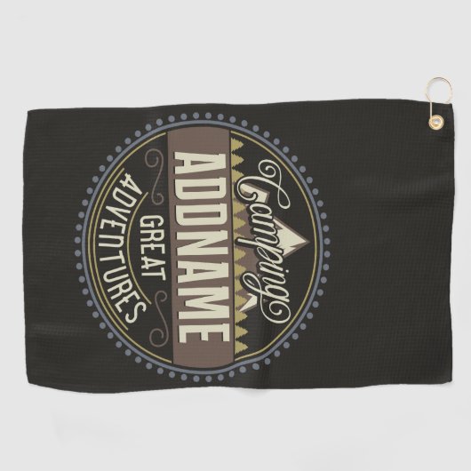 カスタムNAMEファミリーキャンプトリップキャンプ懇親会 ゴルフタオル (横)