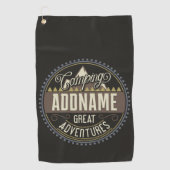 カスタムNAMEファミリーキャンプトリップキャンプ懇親会 ゴルフタオル (正面)