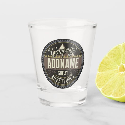 カスタムNAMEファミリーキャンプトリップキャンプ懇親会 ショットグラス (正面)
