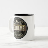 カスタムNAMEファミリーキャンプトリップキャンプ懇親会 ツートーンマグカップ (正面左)