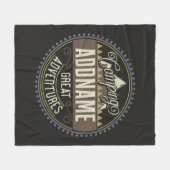 カスタムNAMEファミリーキャンプトリップキャンプ懇親会 フリースブランケット (正面(横))