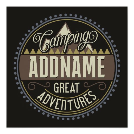 カスタムNAMEファミリーキャンプトリップキャンプ懇親会 ポスター (正面)