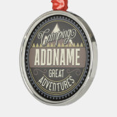 カスタムNAMEファミリーキャンプトリップキャンプ懇親会 メタルオーナメント (左)