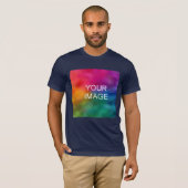 カスタムNavy Blue Add Imageロゴテンプレート Tシャツ (正面フル)