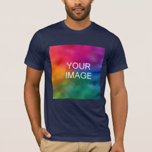 カスタムNavy Blue Add Imageロゴテンプレート Tシャツ