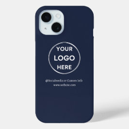 カスタムNavy Blue Business Logoブランド iPhone 15ケース