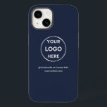 カスタムNavy Blue Business Logoブランド Case-Mate iPhone 14ケース<br><div class="desc">このカスタマイズ可能なオッターボックスIphone 14 Proケースでブランドを宣伝。このデザインは、独自のロゴとソーシャルメディア情報を備え、宇宙のホームページのアドレスのカスタム情報も備えている。景品、トレードショー、その他のプロモーションイベントに最適。パーソナ救済リゼーションが必要以下の連絡メッセージボタンを使用してサポートを受ける。</div>