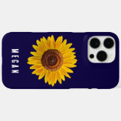 カスタムNavy Blue Yellow Sunflower Case-Mate iPhoneケース (裏面 (横))