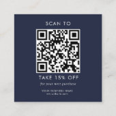 カスタムNavy Business Logo QR Code Thank You 割引カード (裏面)