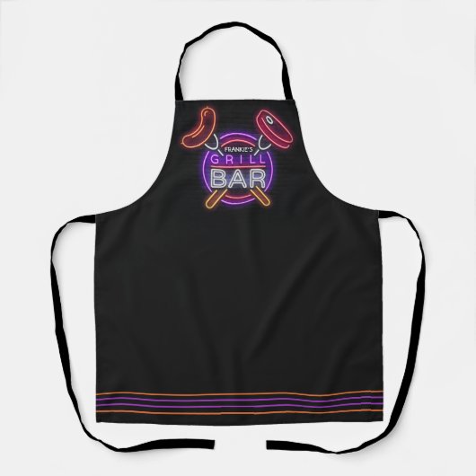 カスタムNEON Barbeque GrillバーBBQ エプロン (正面)