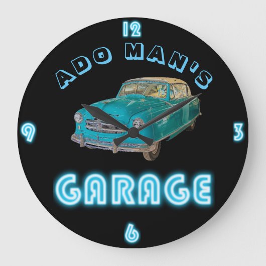 カスタムNEON GARAGE CLOCK名車を追加 ラージ壁時計 (正面)