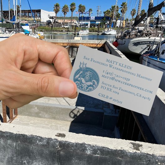 カスタムNeptuneのトライデントロゴ/QRコード/URLメーソンリー 名刺