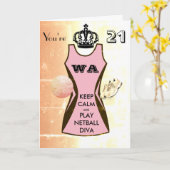 カスタムNetball 保 21歳の誕生日 カード (黄色い花)