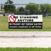 カスタムNo standing anytime Sign Banner Black Red 横断幕 (インサイチュ)