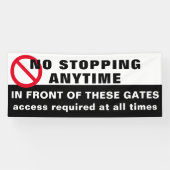 カスタムNo's ストップ anytime Sign Banner Black Red 横断幕 (横)