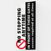 カスタムNo's ストップ anytime Sign Banner Black Red 横断幕 (縦)