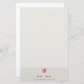 カスタムNOTEかわいい指モダン印ハート 便箋 (正面/裏面)