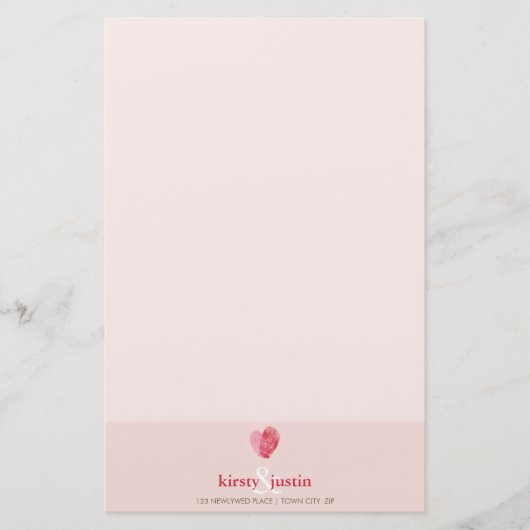 カスタムNOTEかわいい指モダン印ハート 便箋 (正面)