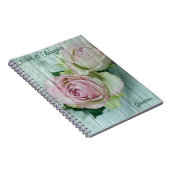カスタムNotebook Journal、Shabby Chic Pink Roses ノートブック (右側)