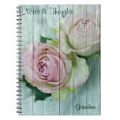 カスタムNotebook Journal、Shabby Chic Pink Roses ノートブック (正面)