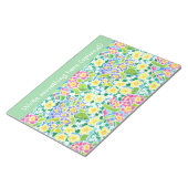 カスタムNotepadまたはJotter、Primroses、Mint Green ノートパッド (アングル)