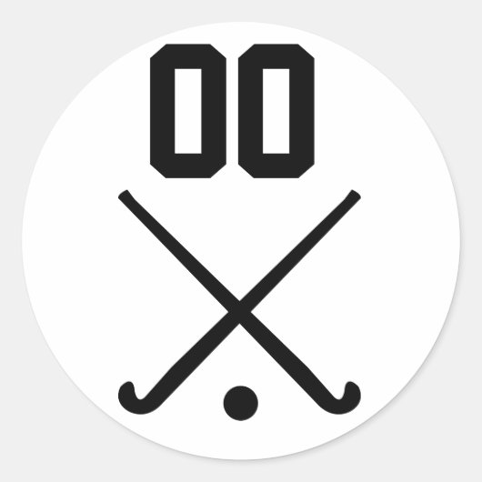 カスタムNumber Teamフィールドホッケー ラウンドシール (正面)