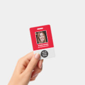 カスタムOffice社員写真、バーコード、ロゴ、名前 バッジ (手持ち)