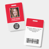 カスタムOffice社員写真、バーコード、ロゴ、名前 バッジ (正面＆裏面)