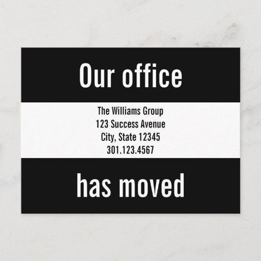 カスタムOffice Moving Announcementはがき 案内ポストカード (正面)