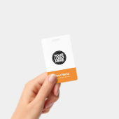 カスタムOrange会社のロゴ名タイトルバーコード バッジ (手持ち)