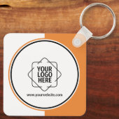 カスタムOrange Promotional Business Logoブランド キーホルダー (裏面)