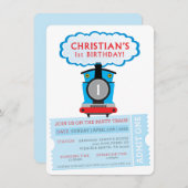 カスタムORDER CHRISTIAN's 1 Birthday train招待状 招待状 (正面/裏面)