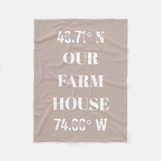 カスタムOURファームハウス座標 フリースブランケット (正面)