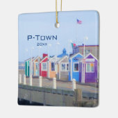 カスタムP-Town Provincetown旅行写真モダン セラミックオーナメント (左)