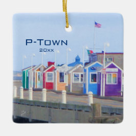 カスタムP-Town Provincetown旅行写真モダン セラミックオーナメント