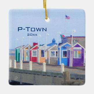 カスタムP-Town Provincetown旅行写真モダン セラミックオーナメント